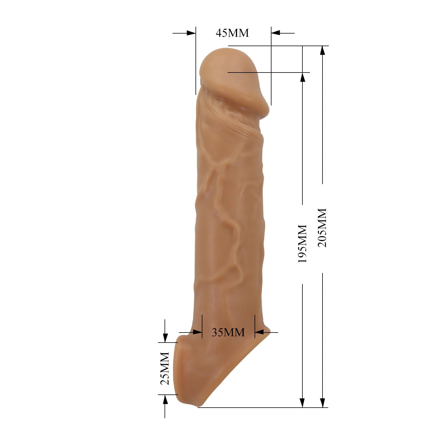 1 cm Premium Uzatmalı Halkalı Gerçekçi Penis Kılıfı – Lionel - Görsel 7