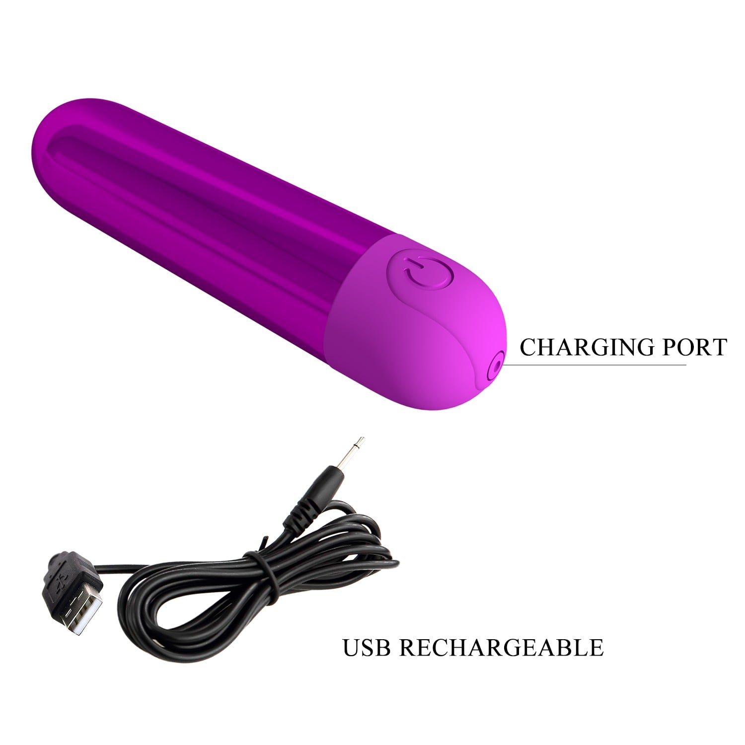 10 Fonksiyonlu USB Şarjlı Metalik Mini Bullet Vibratör – Kiwi (Magenta) - Görsel 7