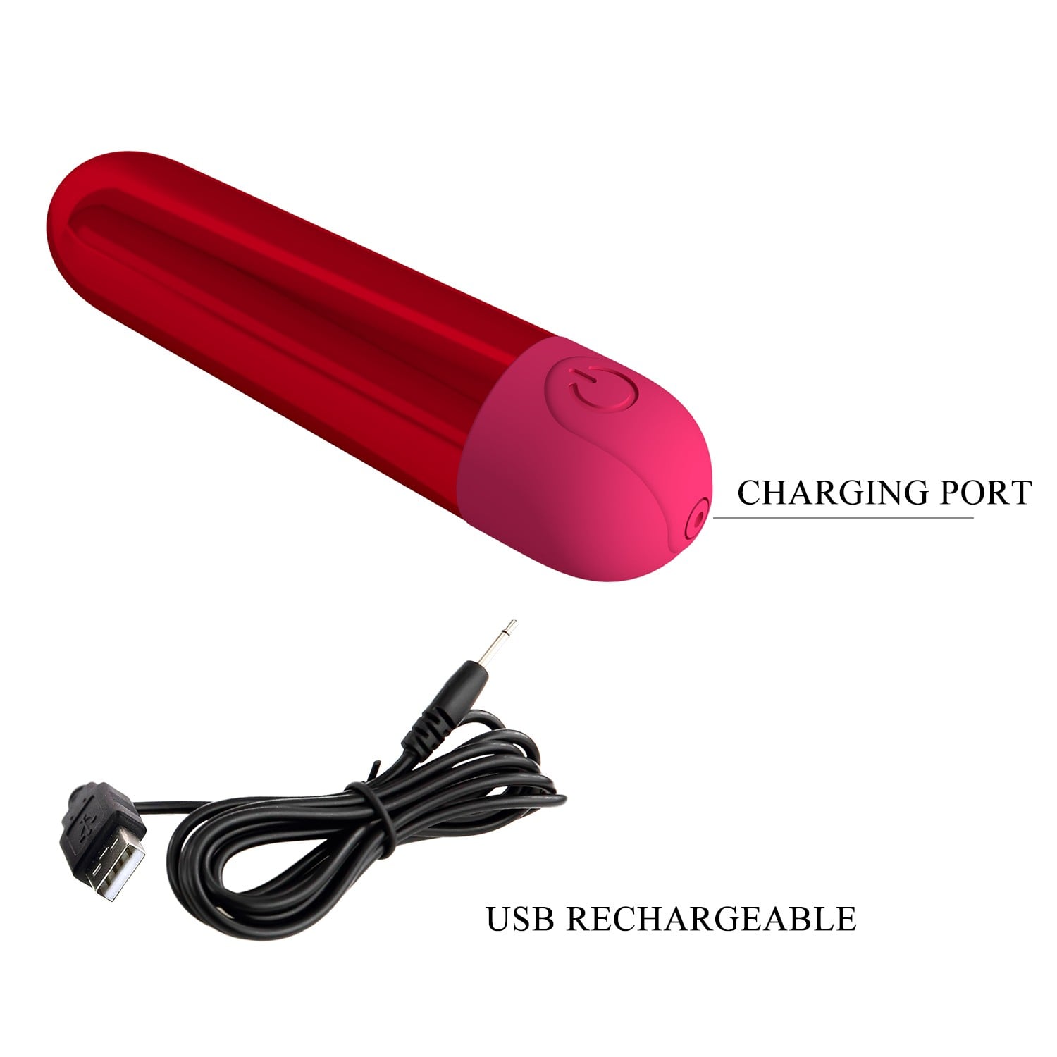 10 Fonksiyonlu USB Şarjlı Metalik Mini Bullet Vibratör – Kiwi (Yakut Kırmızısı) - Görsel 7