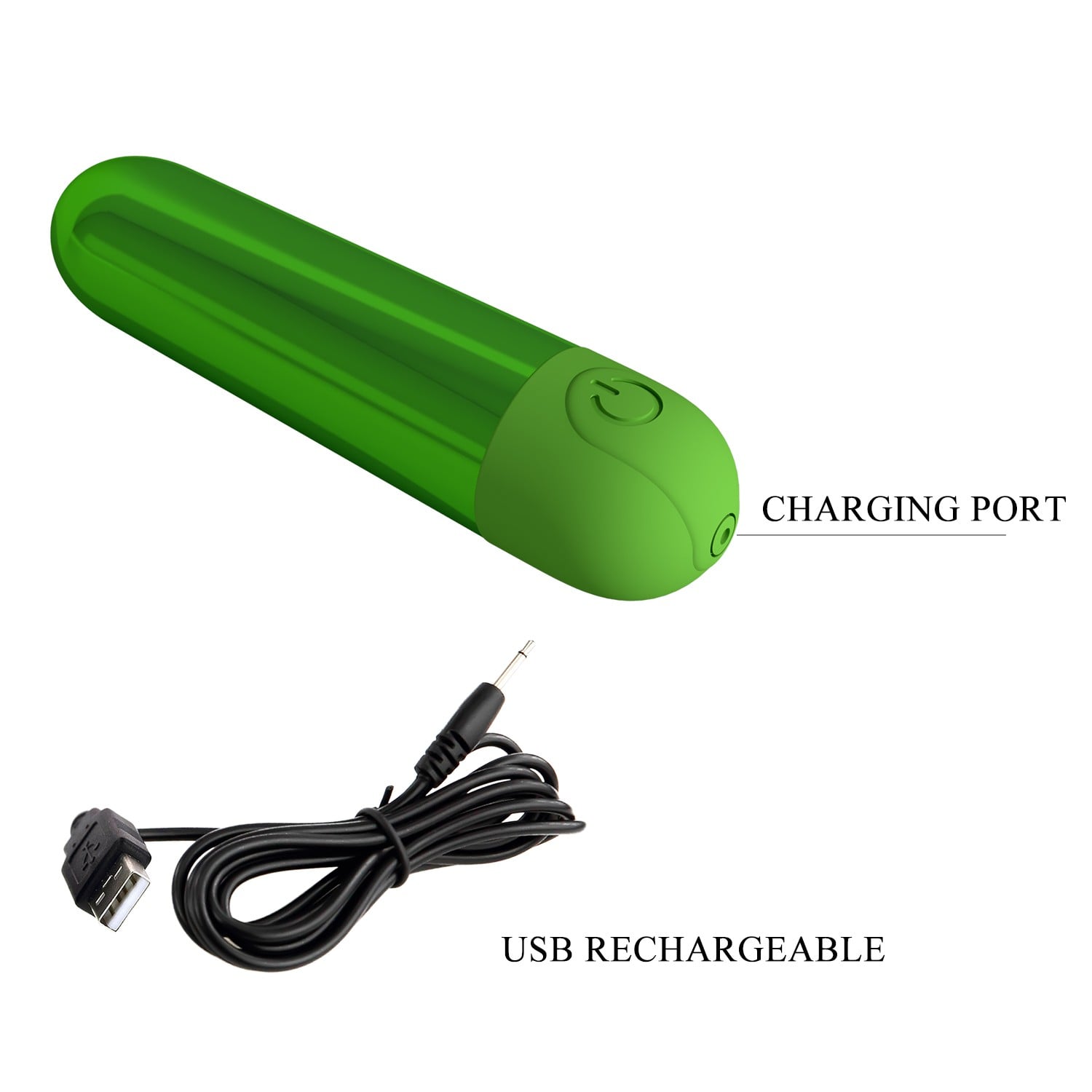 10 Fonksiyonlu USB Şarjlı Metalik Mini Bullet Vibratör – Kiwi (Zümrüt Yeşili) - Görsel 7