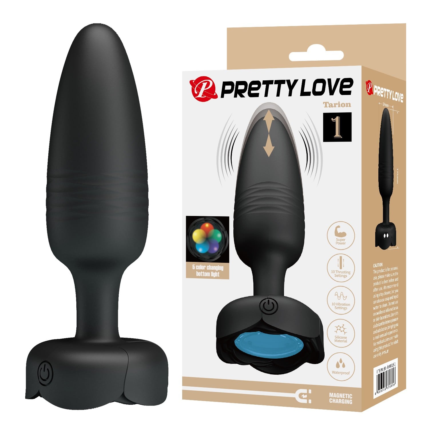 10 Fonksiyonlu USB Şarjlı Titreşimli İleri Geri Hareketli LED Işıklı Anal Plug – Tarion