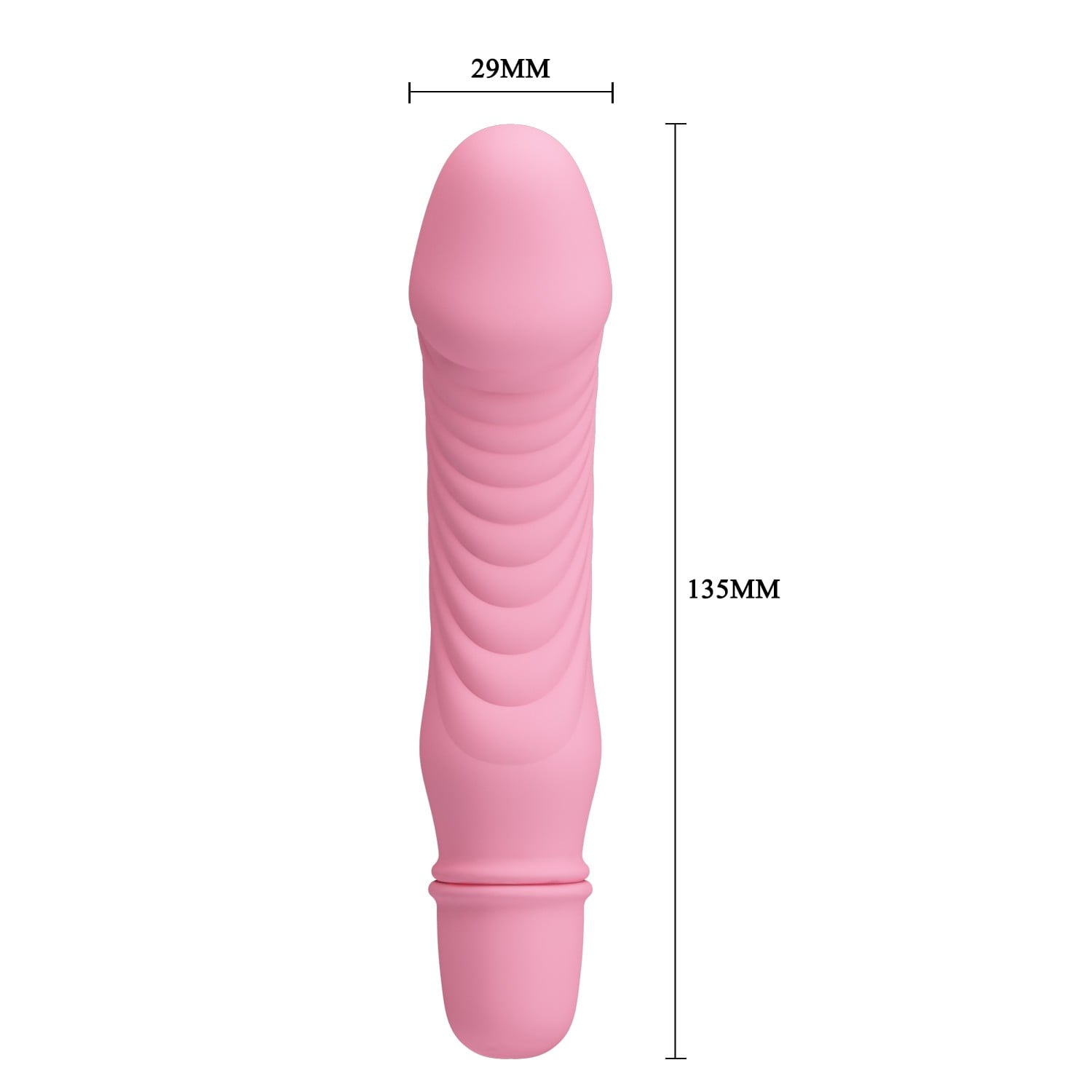 10 Titreşim Modlu Realistik Başlıklı Mini Silikon Vibratör - Stev (Pembe) - Görsel 7