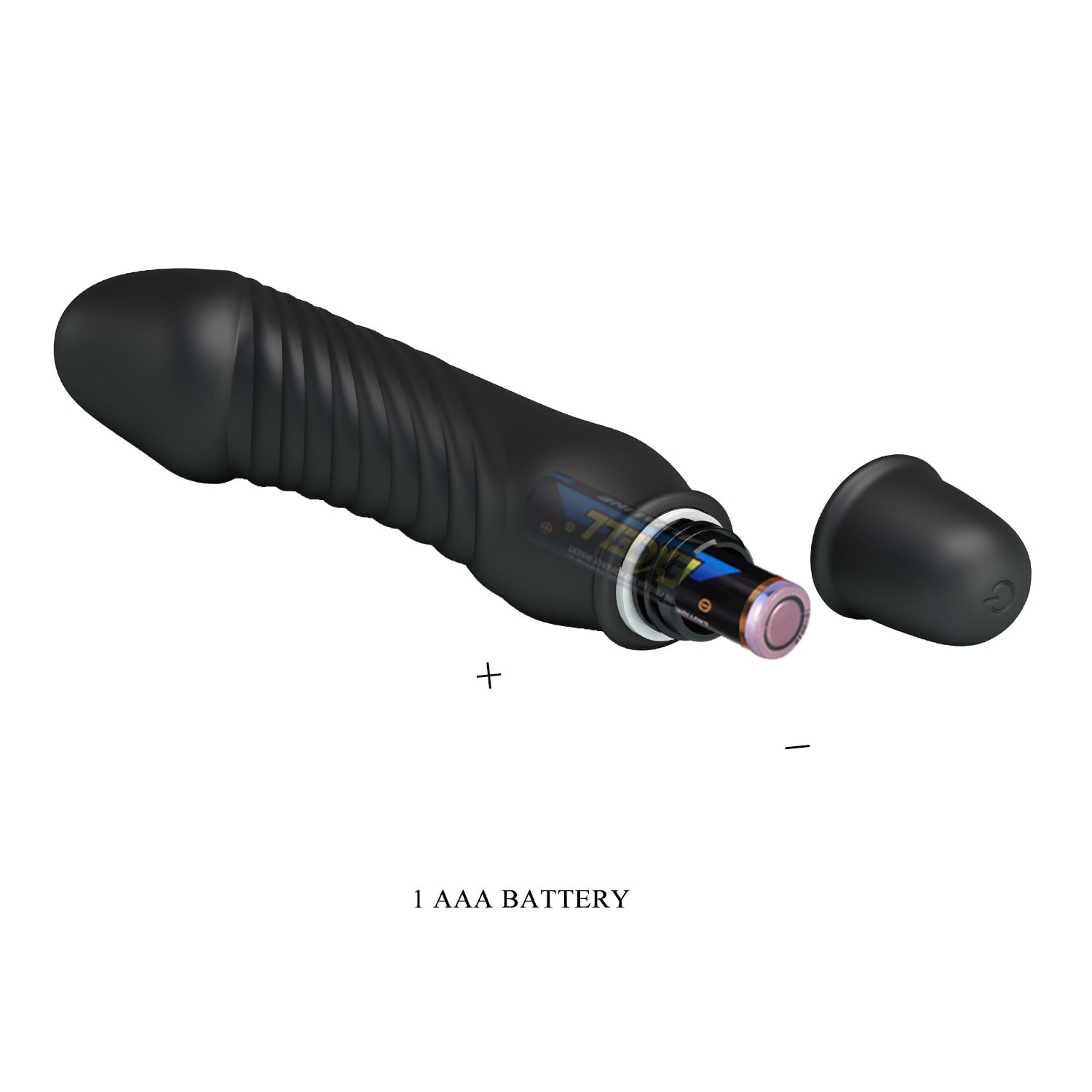 10 Titreşim Modlu Realistik Başlıklı Mini Silikon Vibratör - Stev (Siyah) - Görsel 6