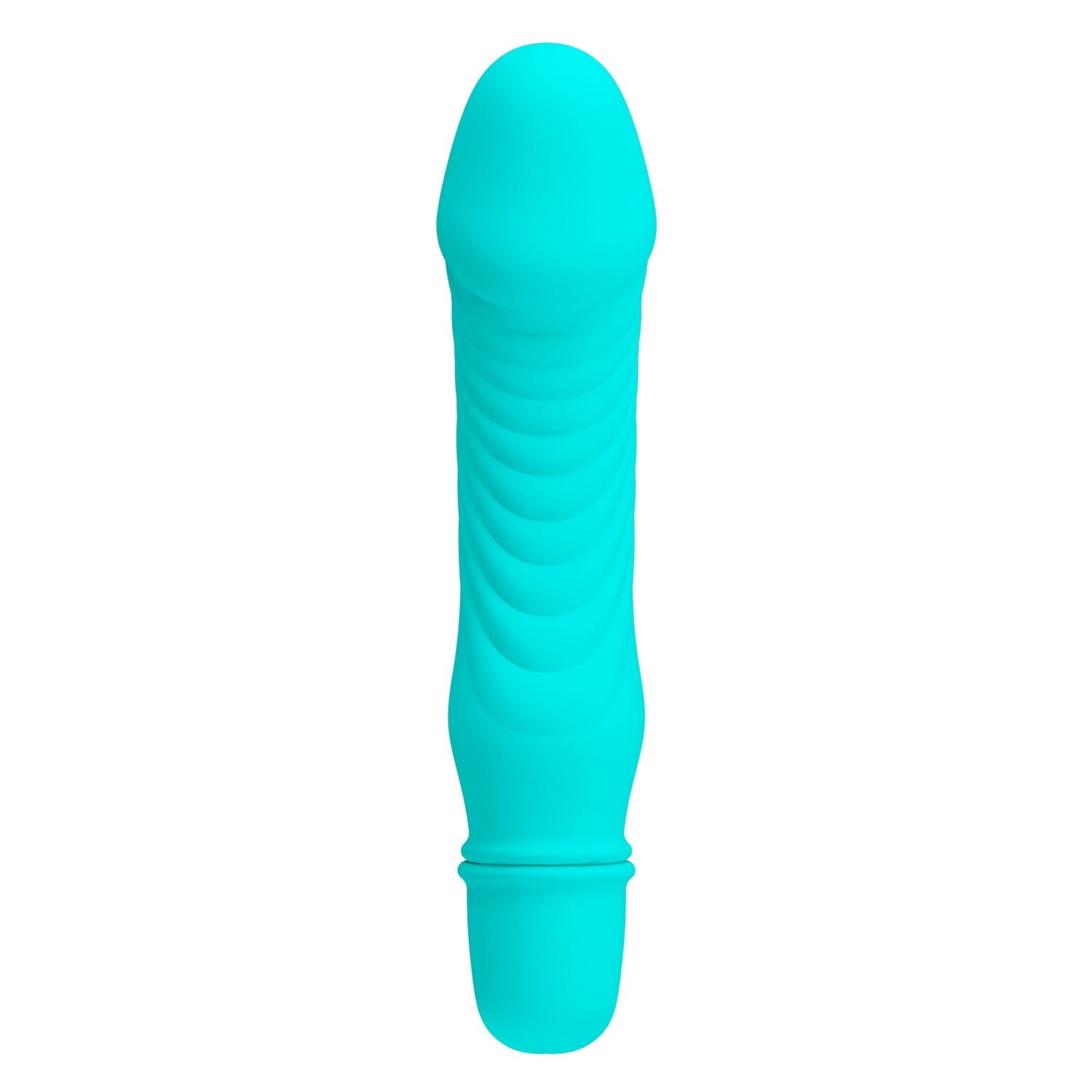 10 Titreşim Modlu Realistik Başlıklı Mini Silikon Vibratör - Stev (Turkuaz) - Görsel 2