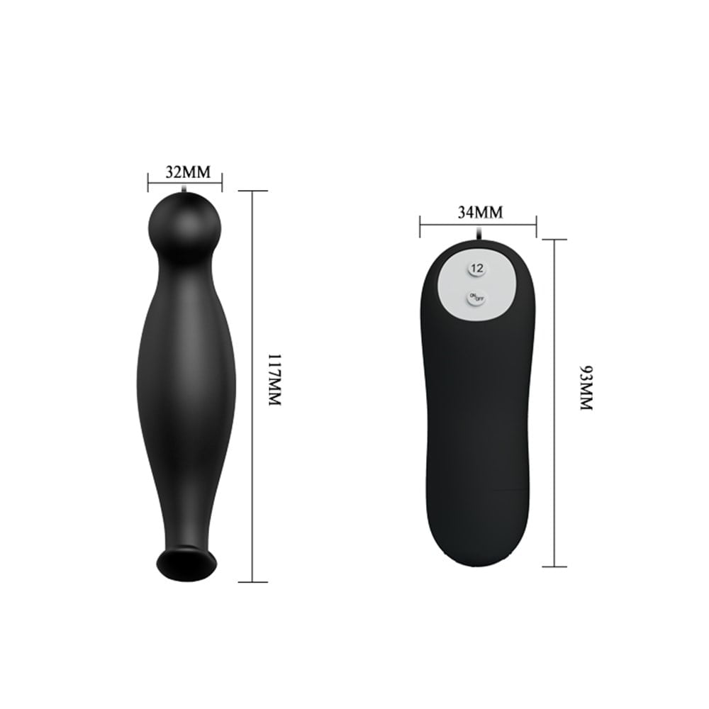 12 Fonksiyon Kumandalı 11,7 cm Titreşimli Anal Plug - Görsel 2