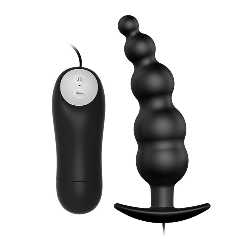 12 Fonksiyon Kumandalı 11,8 cm Titreşimli Boğumlu Anal Plug - Görsel 4