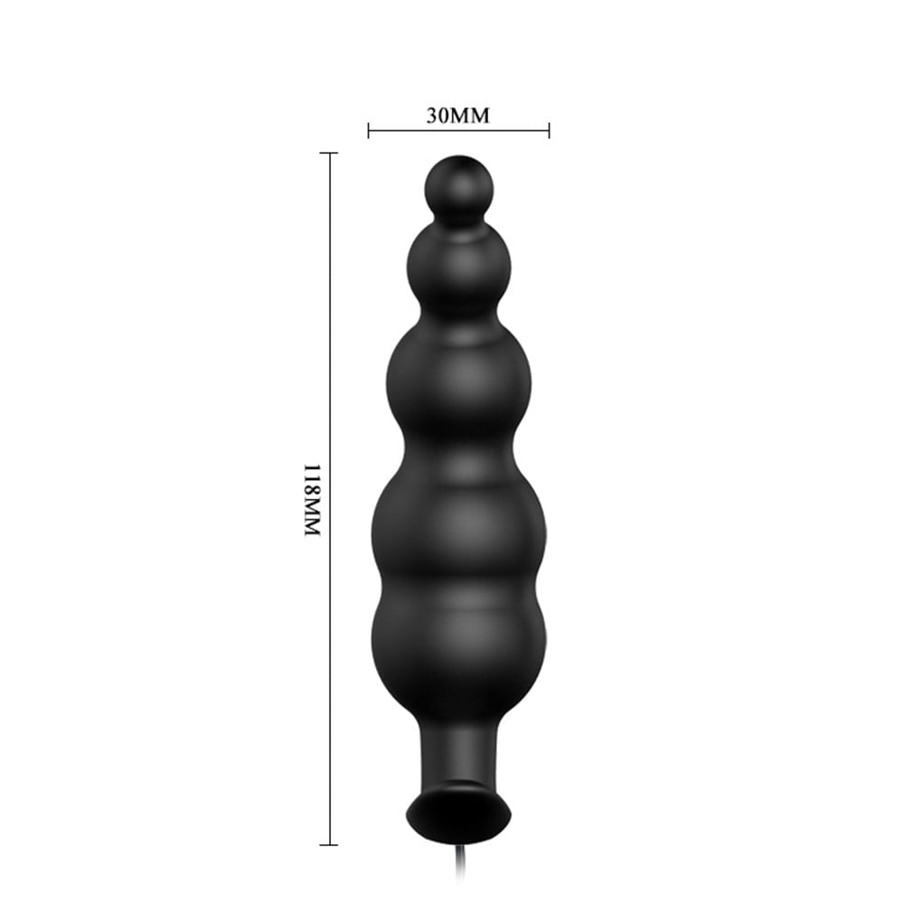 12 Fonksiyon Kumandalı 11,8 cm Titreşimli Boğumlu Anal Plug - Görsel 2