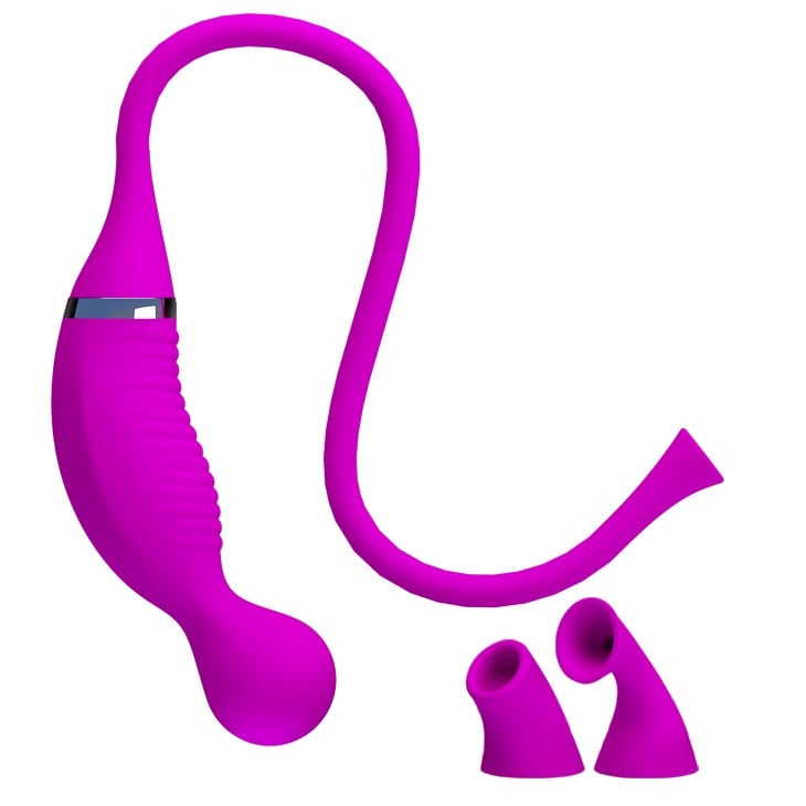 12 Fonksiyonlu Emme + Titreşimli 3 Başlıklı USB Şarjlı Klitoris Uyarıcı – Romance 3 in 1 - Görsel 2