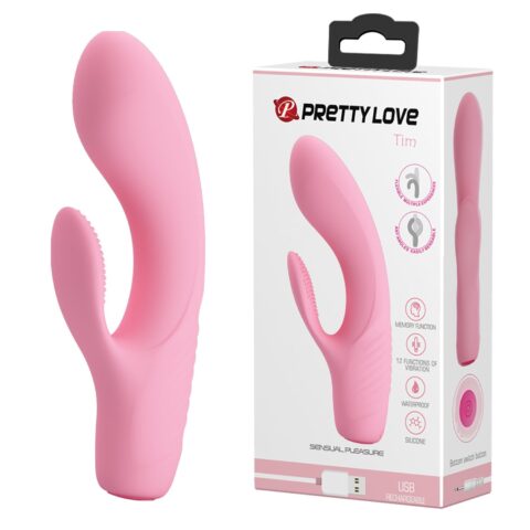 12 Fonksiyonlu Hafızalı USB Şarjlı G-Nokta ve Klitoris Vibratörü – Tim (Pembe)