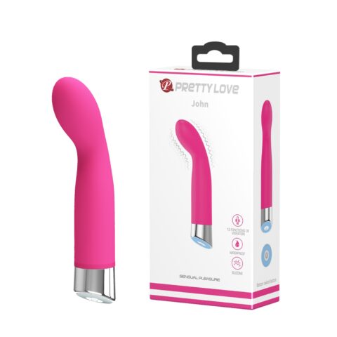 12 Fonksiyonlu IPX7 Su Geçirmez G-Spot Vibratör – John (Pembe)