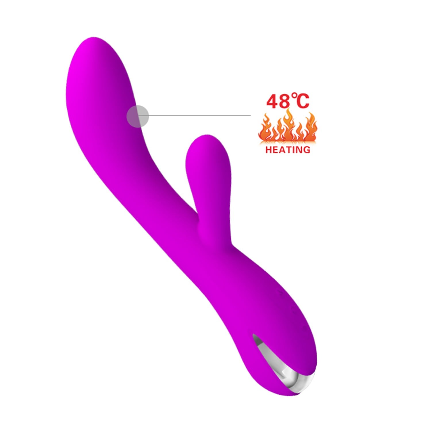 12 Fonksiyonlu Isıtmalı USB Şarjlı Çift Uçlu Rabbit Vibratör - Wilbur - Görsel 5