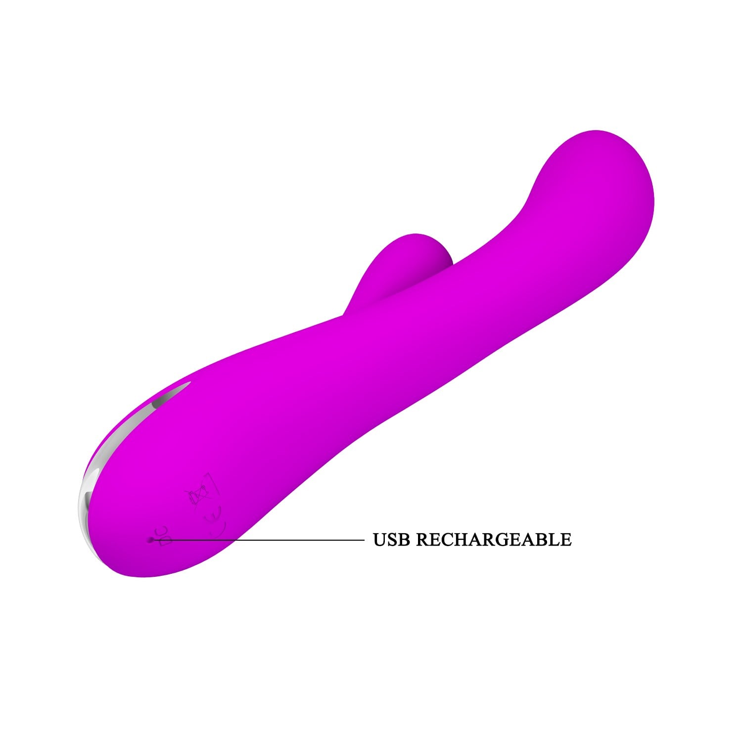 12 Fonksiyonlu Isıtmalı USB Şarjlı Çift Uçlu Rabbit Vibratör - Wilbur - Görsel 7