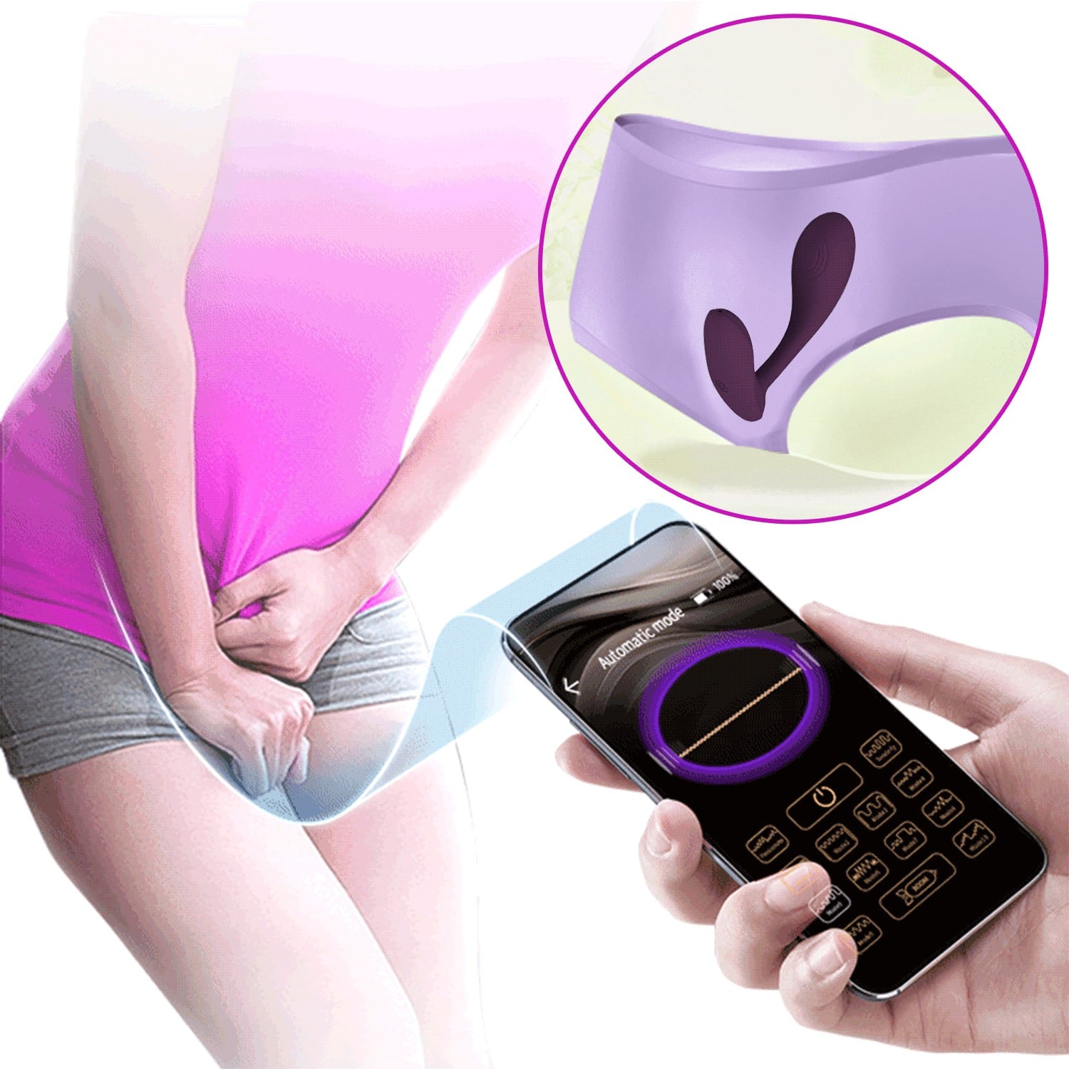 12 Fonksiyonlu Telefon Kontrollü Şarjlı Giyilebilir G-Spot Vibratör – Baird (Mor) - Görsel 4