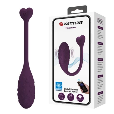 12 Fonksiyonlu Telefon Kontrollü Şarjlı Yumurta Vibratör – Fisherman (Mor)