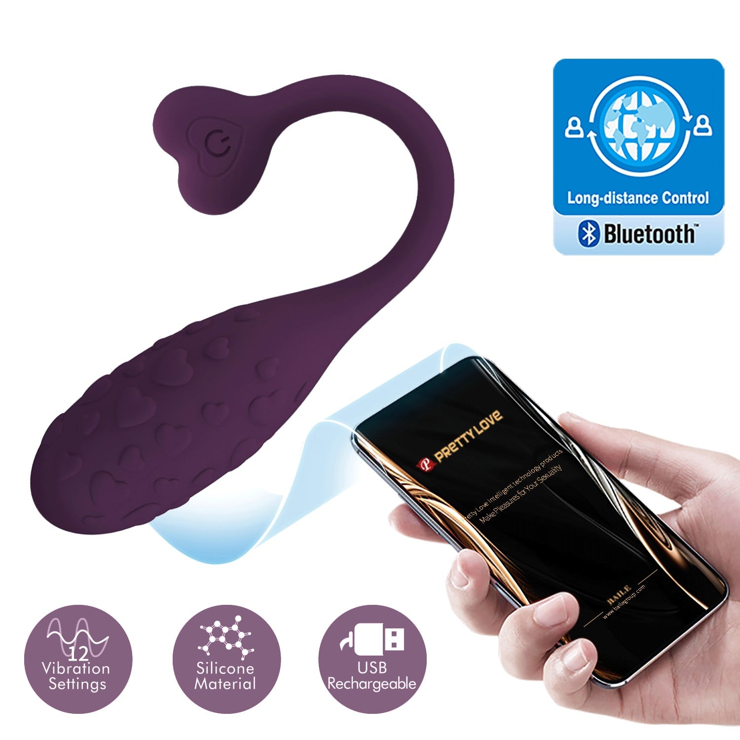 12 Fonksiyonlu Telefon Kontrollü Şarjlı Yumurta Vibratör – Fisherman (Mor) - Görsel 2