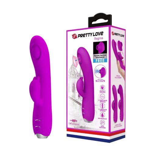 12 Fonksiyonlu Titreşim & Nabız Vuruşlu Pulsasyon Rabbit Vibratör – Regina (Mor)