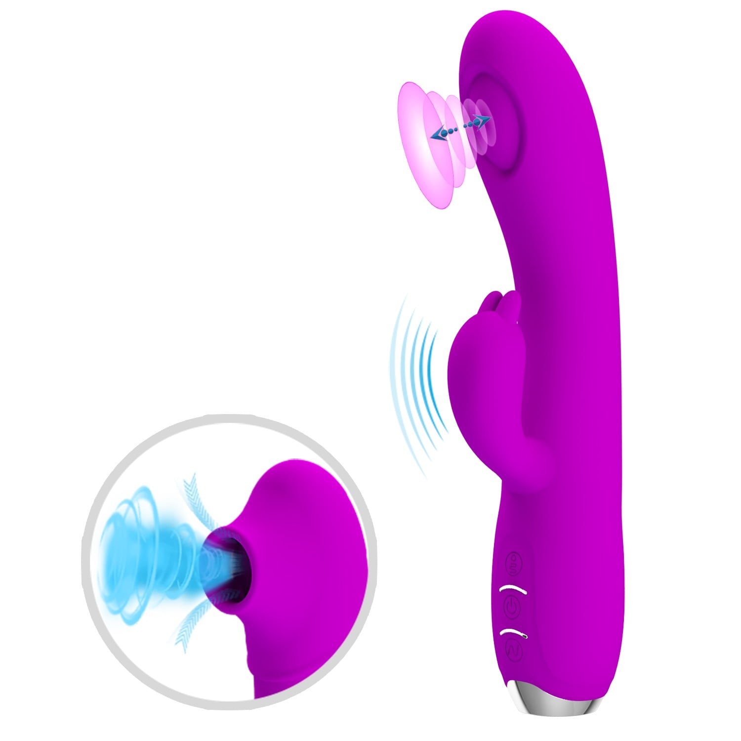12 Fonksiyonlu Titreşim & Nabız Vuruşlu Pulsasyon Rabbit Vibratör – Regina (Mor) - Görsel 2