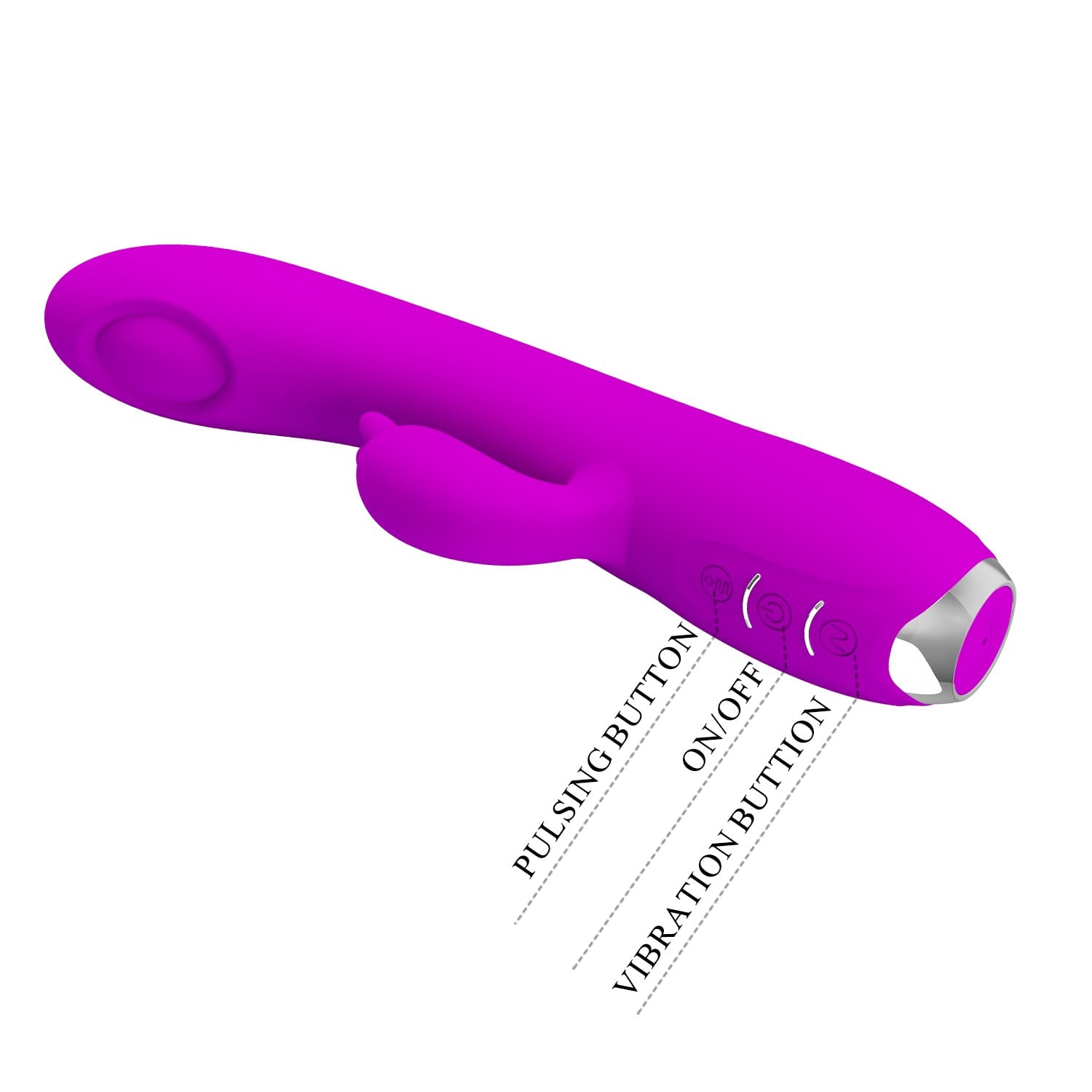 12 Fonksiyonlu Titreşim & Nabız Vuruşlu Pulsasyon Rabbit Vibratör – Regina (Mor) - Görsel 7