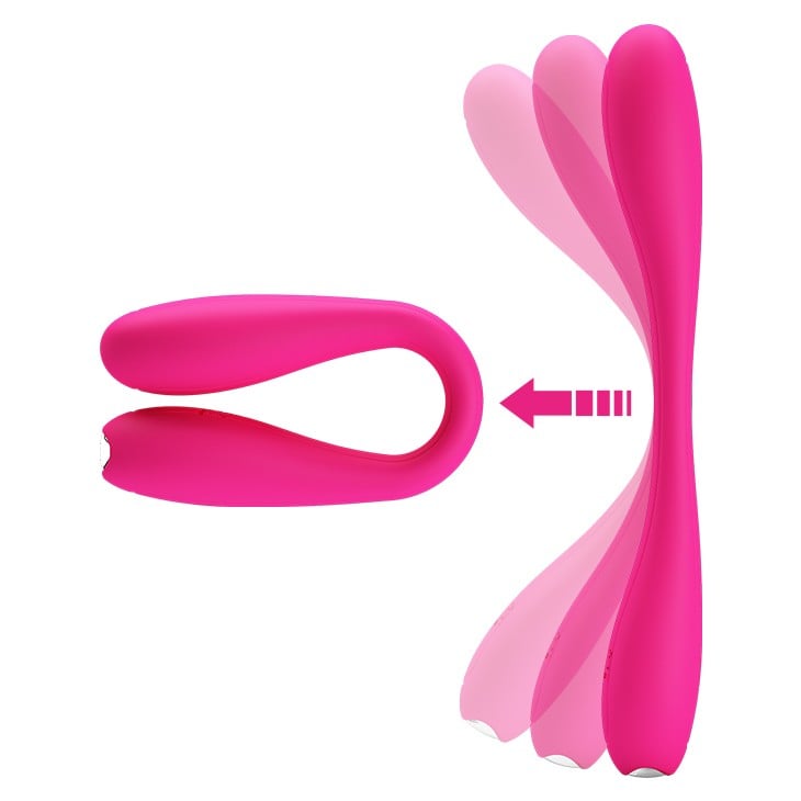 12 Fonksiyonlu Titreşimli Bükülebilir G-Spot & Klitoris Uyarıcılı Vibratör – Yedda (Pembe) - Görsel 5