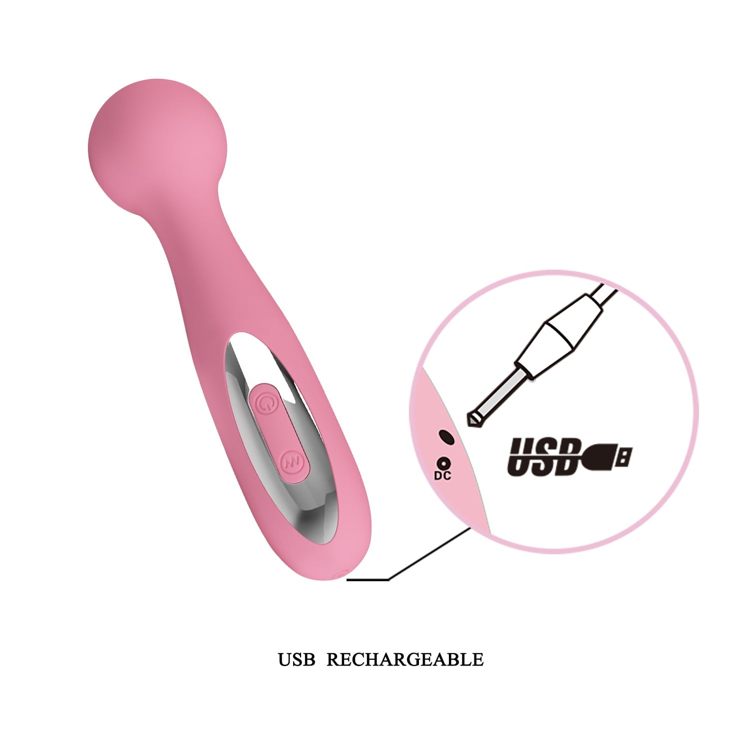 12 Fonksiyonlu USB Şarjlı Masaj Wand Vibratörü – Carina (Pembe) - Görsel 6