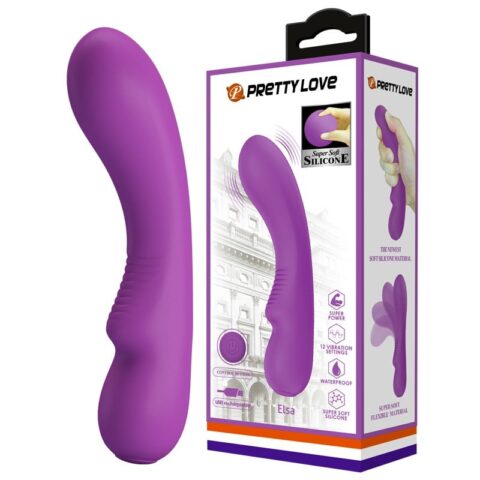 12 Fonksiyonlu USB Şarjlı Yumuşak Silikon Vibratör - Elsa (Mor)