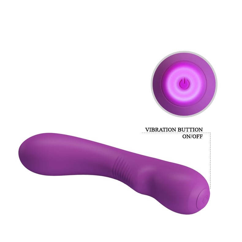 12 Fonksiyonlu USB Şarjlı Yumuşak Silikon Vibratör - Elsa (Mor) - Görsel 6