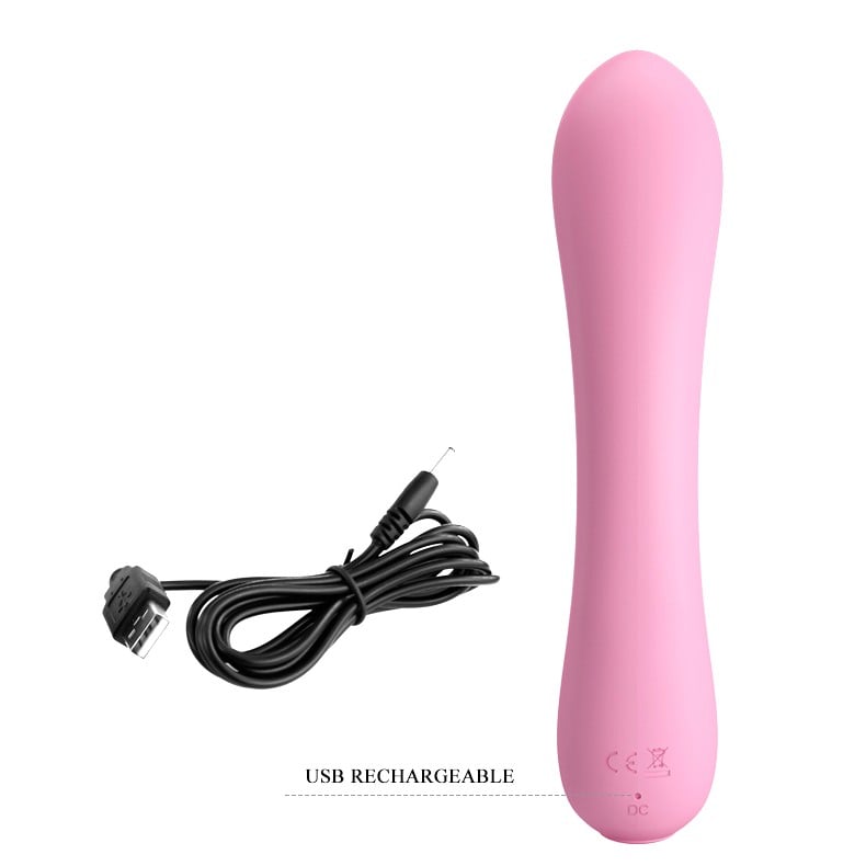 12 Fonksiyonlu USB Şarjlı Yumuşak Silikon Vibratör - Matt (Pembe) - Görsel 6