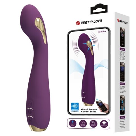 12 Titreşim ve 5 Elektrik Şok Fonksiyonlu Telefon Kontrollü G-Spot Vibratör – Hector (Mor)