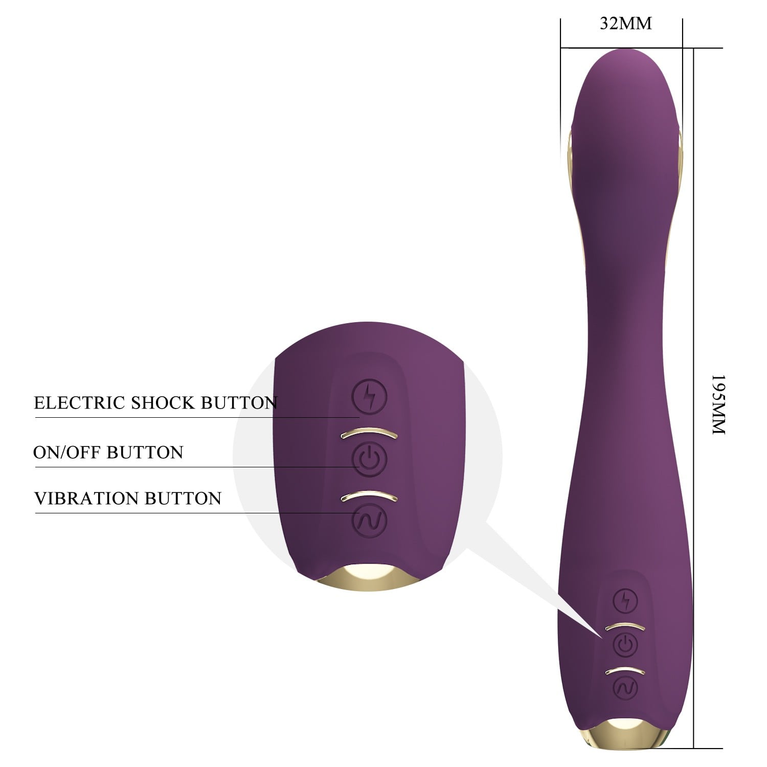 12 Titreşim ve 5 Elektrik Şok Fonksiyonlu Telefon Kontrollü G-Spot Vibratör – Hector (Mor) - Görsel 7
