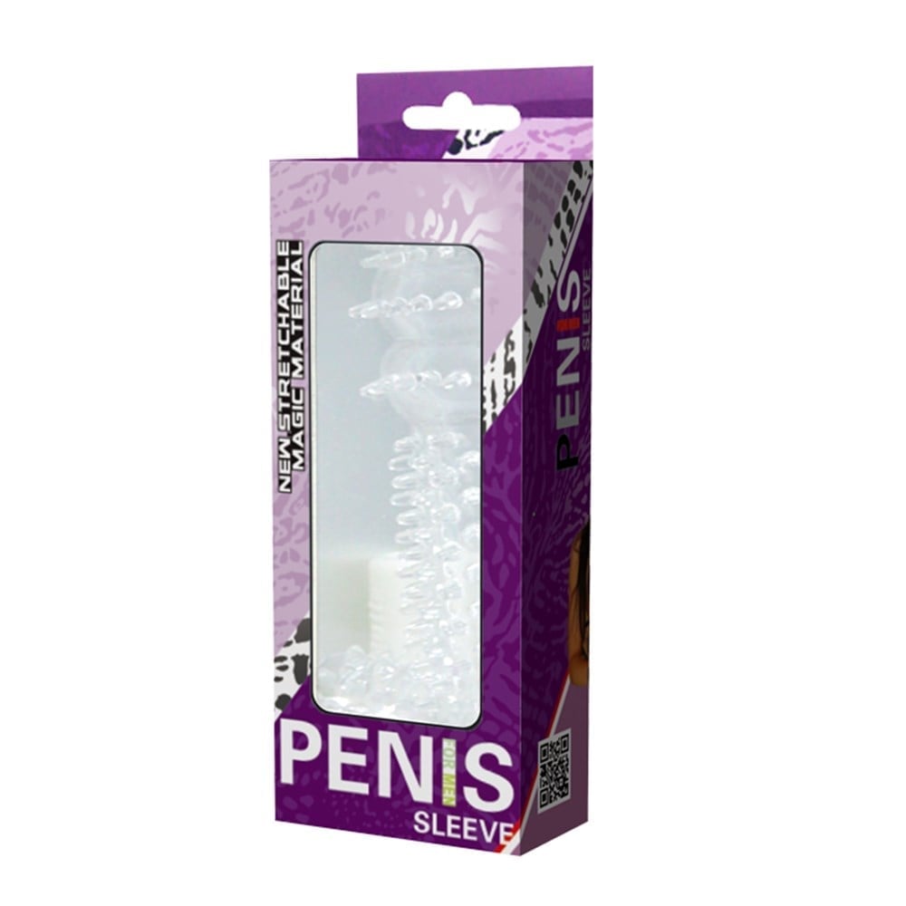 12,8 cm Klitoris Uyarıcılı Tırtıklı Penis Kılıfı - Görsel 7