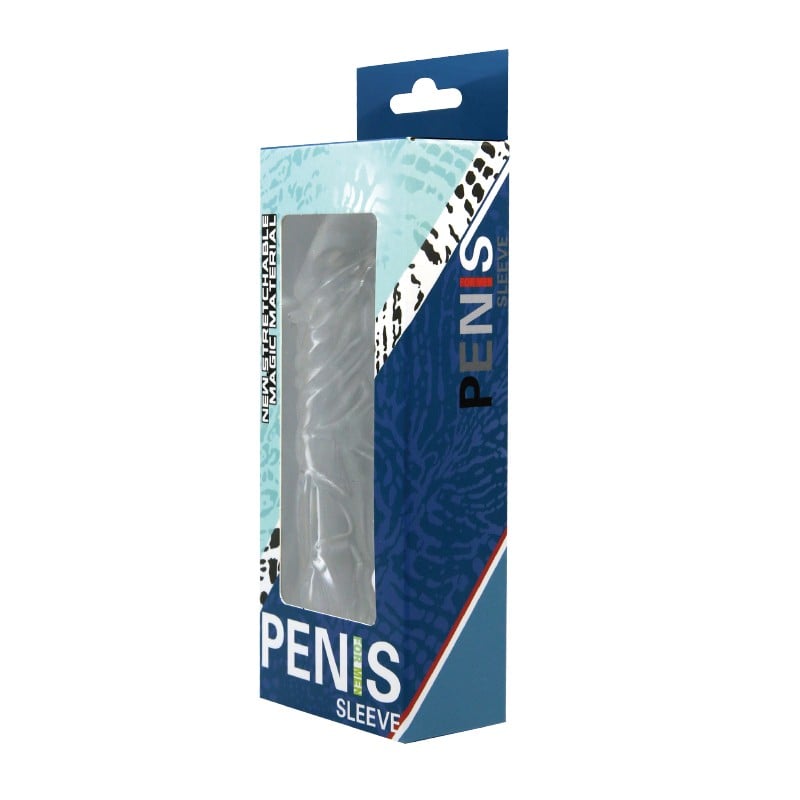 14 cm Damarlı Uzatmalı Şeffaf Silikon Penis Kılıfı - Görsel 6