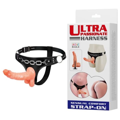 15.7 cm Belden Bağlamalı Gerçekçi Strap-On – Ultra Harness