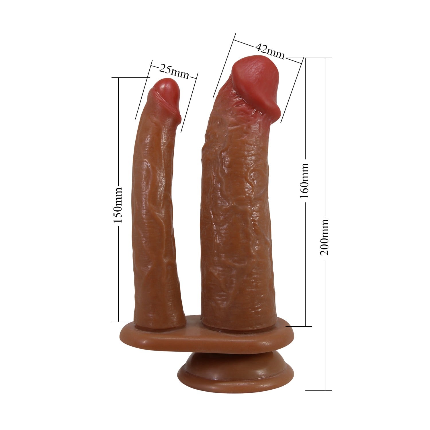 16 cm Vantuzlu Çift Taraflı Realistik Melez Titreşimli Belden Bağlamalı Penis – Hulbert - Görsel 7
