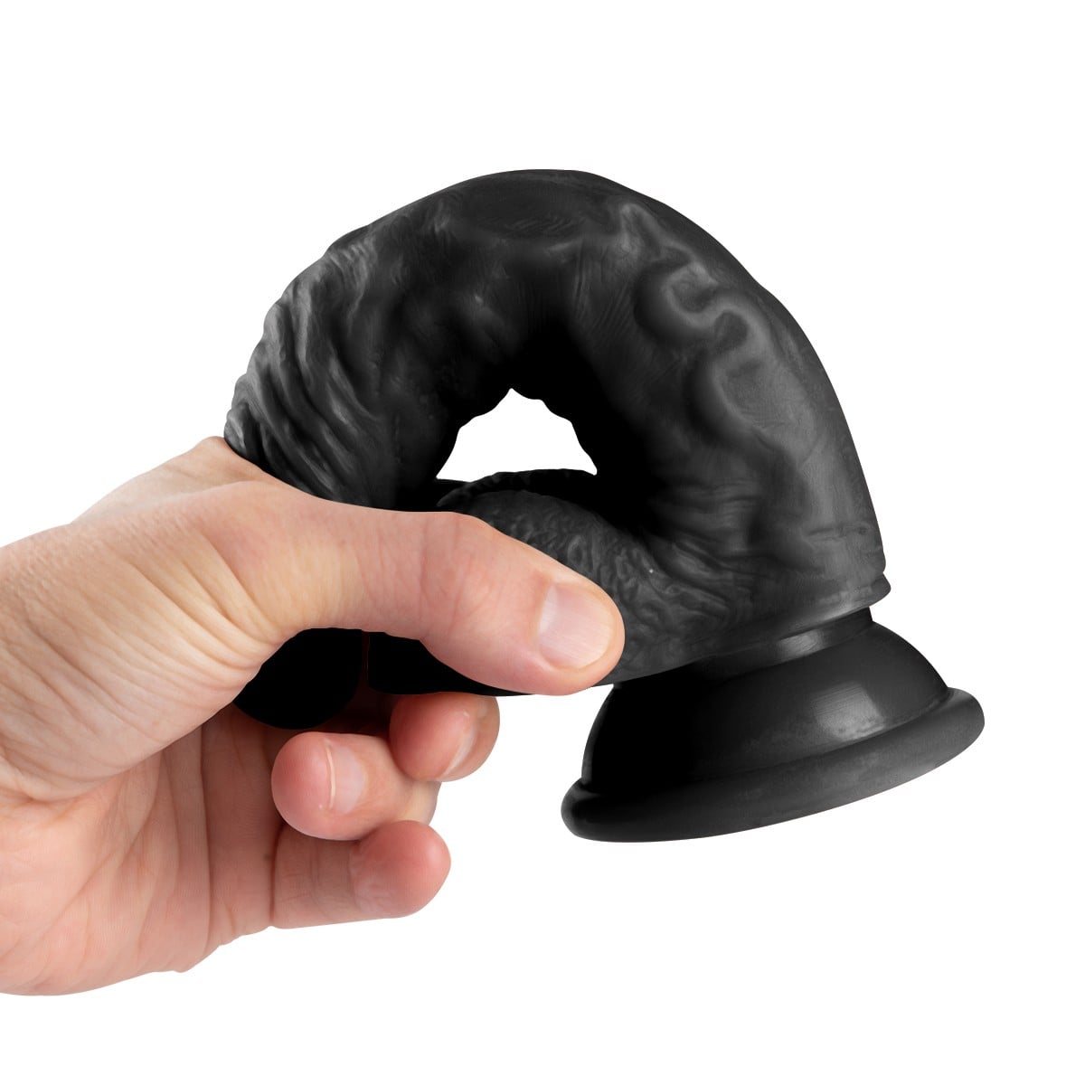 18 cm Realistik Dokulu Vantuzlu Dildo Penis – Siyah - Görsel 7