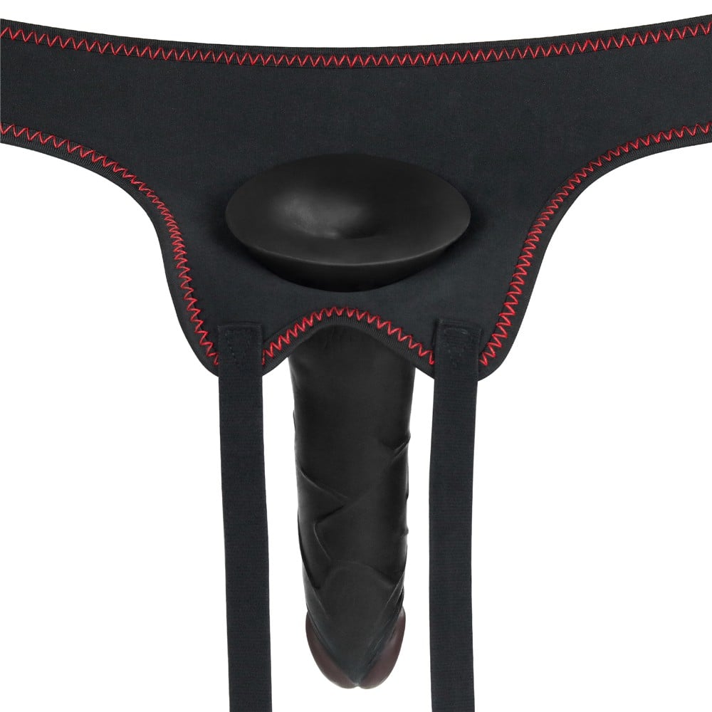 19 cm Belden Bağlamalı İçi Dolu Zenci Strapon - Görsel 6