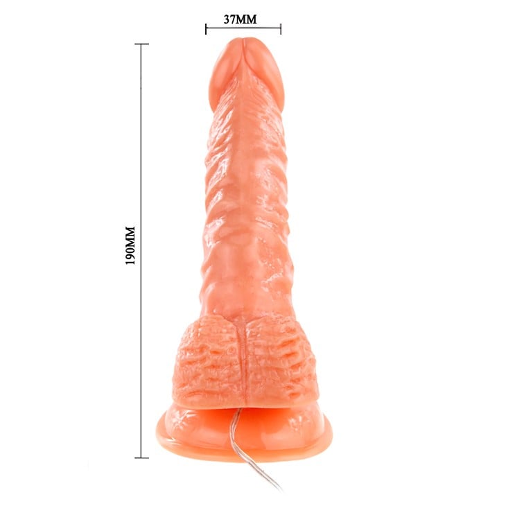19 cm Kavisli Gerçekçi Titreşimli Döner Başlıklı Belden Bağlamalı Dildo Penis – Roto G - Görsel 7