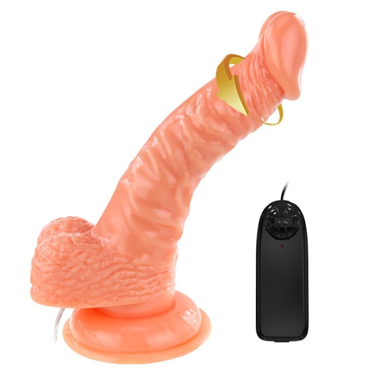19 cm Kavisli Gerçekçi Titreşimli Döner Başlıklı Dildo Penis – Roto G - Görsel 2