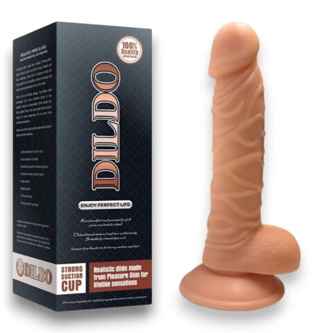 19 cm Ten Rengi Gerçekçi Dokulu Vantuzlu Dildo Penis – Dana