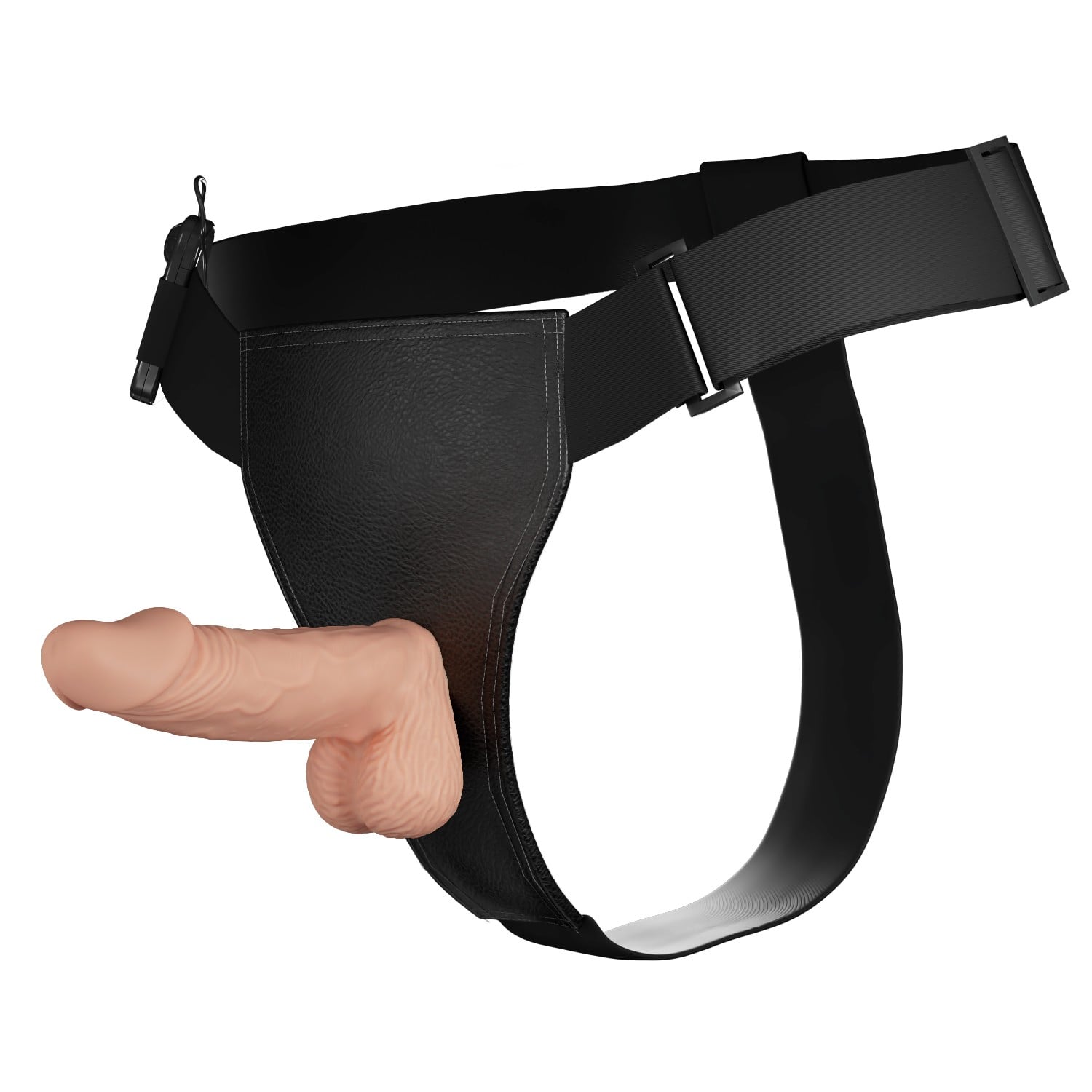 19,4 cm Belden Bağlamalı İçi Dolu Titreşimli Strapon Penis - Görsel 4