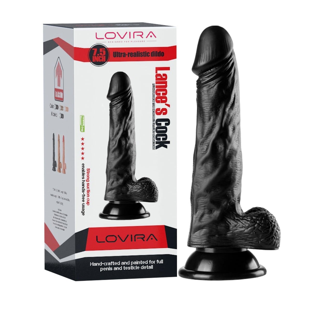 19,5 cm Realistik Dokulu Vantuzlu Dildo Penis – Siyah