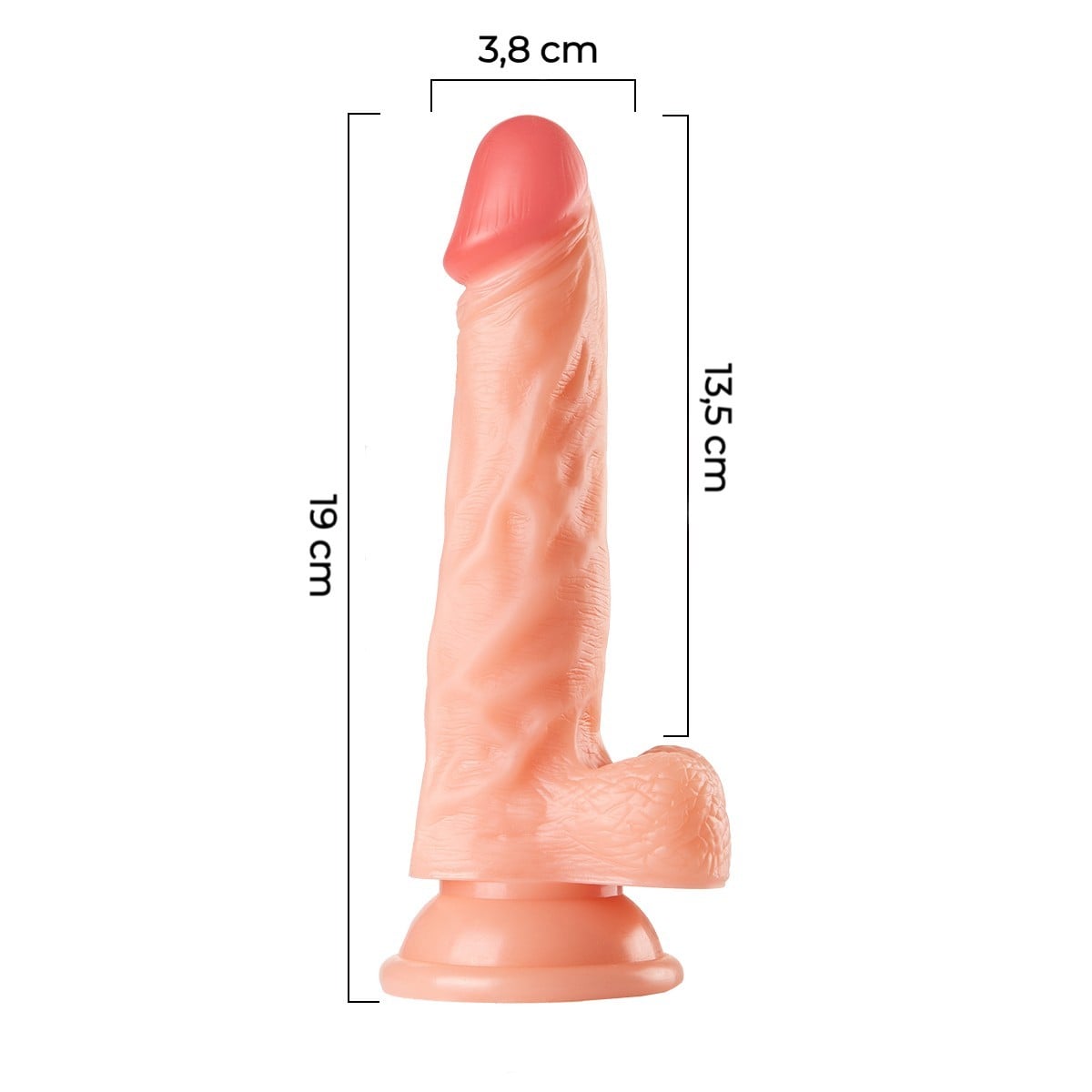 19,5 cm Realistik Dokulu Belden Bağlamalı Vantuzlu Dildo Penis – Ten Rengi - Görsel 5