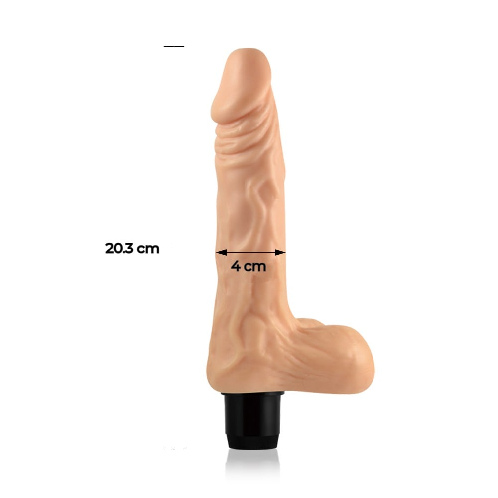 20.3 cm Realistik Cyberskin Titreşimli Anal Vajinal Dildo Penis - Görsel 2