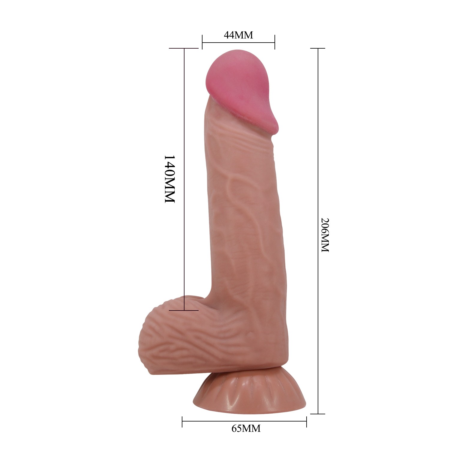 20,6 cm Kıkırdak Yapılı Çift Katmanlı Gerçekçi Melez Dildo Penis - Lisle - Görsel 7