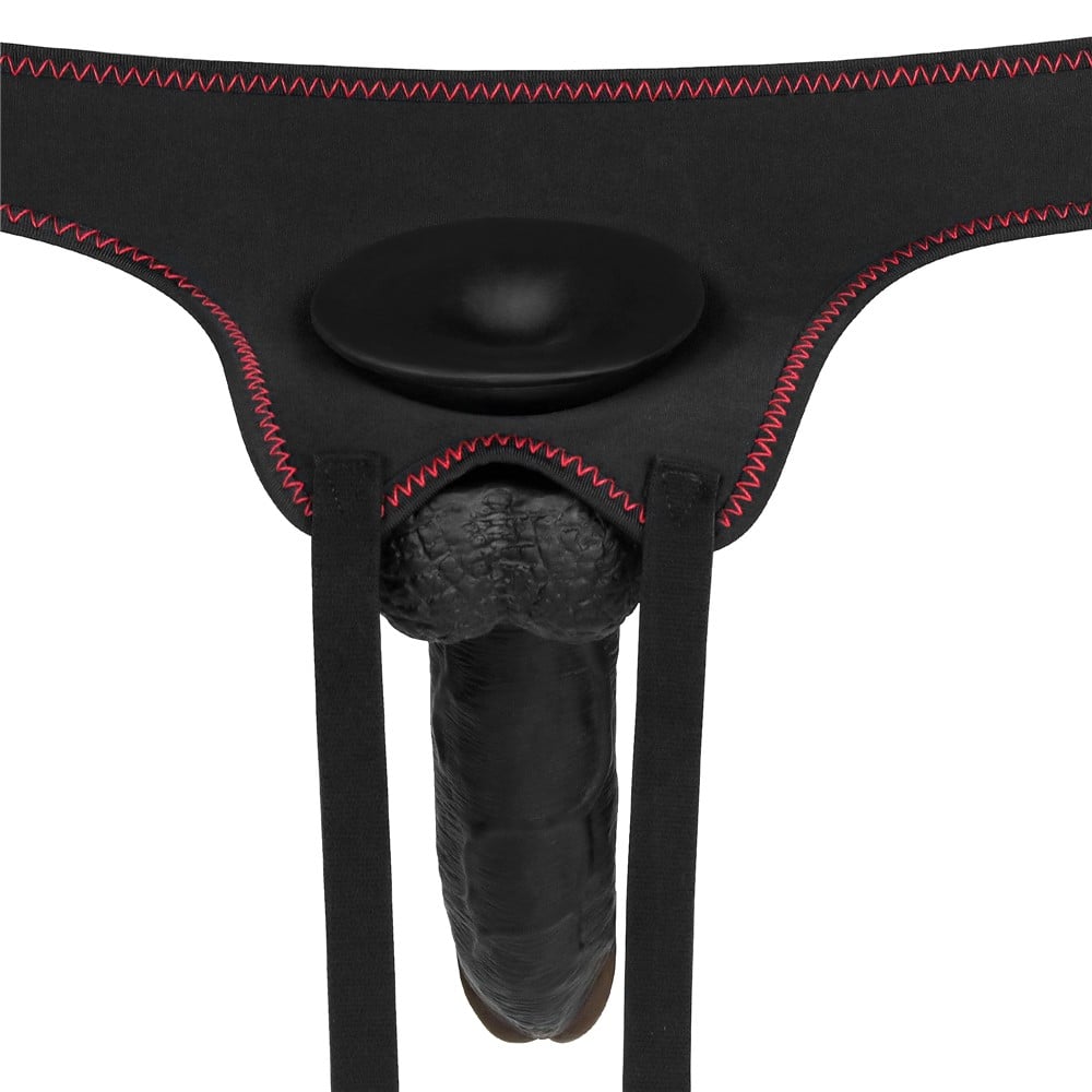 21.5 cm Belden Bağlamalı İçi Dolu Zenci Strapon - Görsel 6