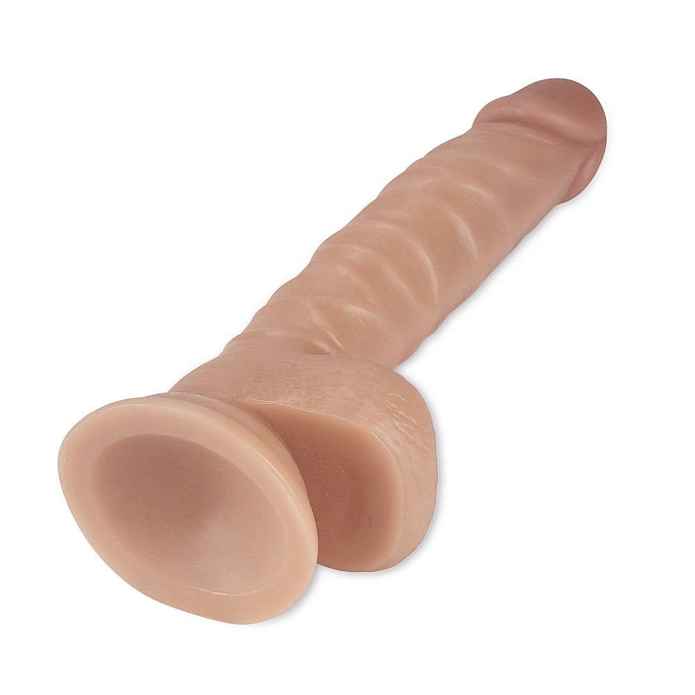 21.5 cm Realistik Titreşimli Vantuzlu Anal Vajinal Dildo Penis - Görsel 3