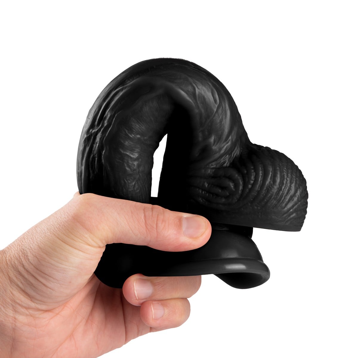 21 cm Realistik Dokulu Belden Bağlamalı Vantuzlu Dildo Penis – Siyah - Görsel 7