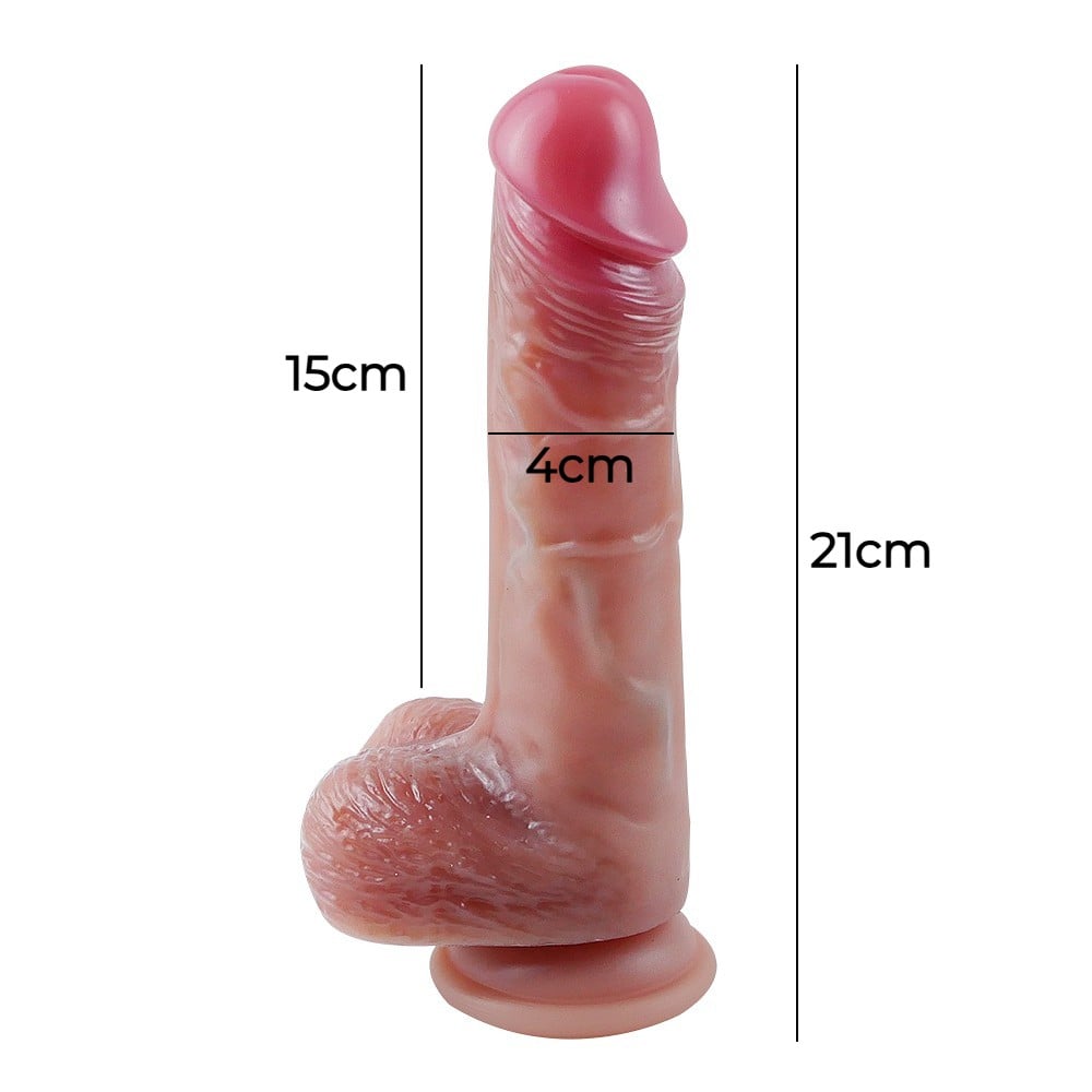 21 cm Ultra Gerçekçi Melez Belden Bağlamalı Vantuzlu Dildo Penis – Ravix - Görsel 6
