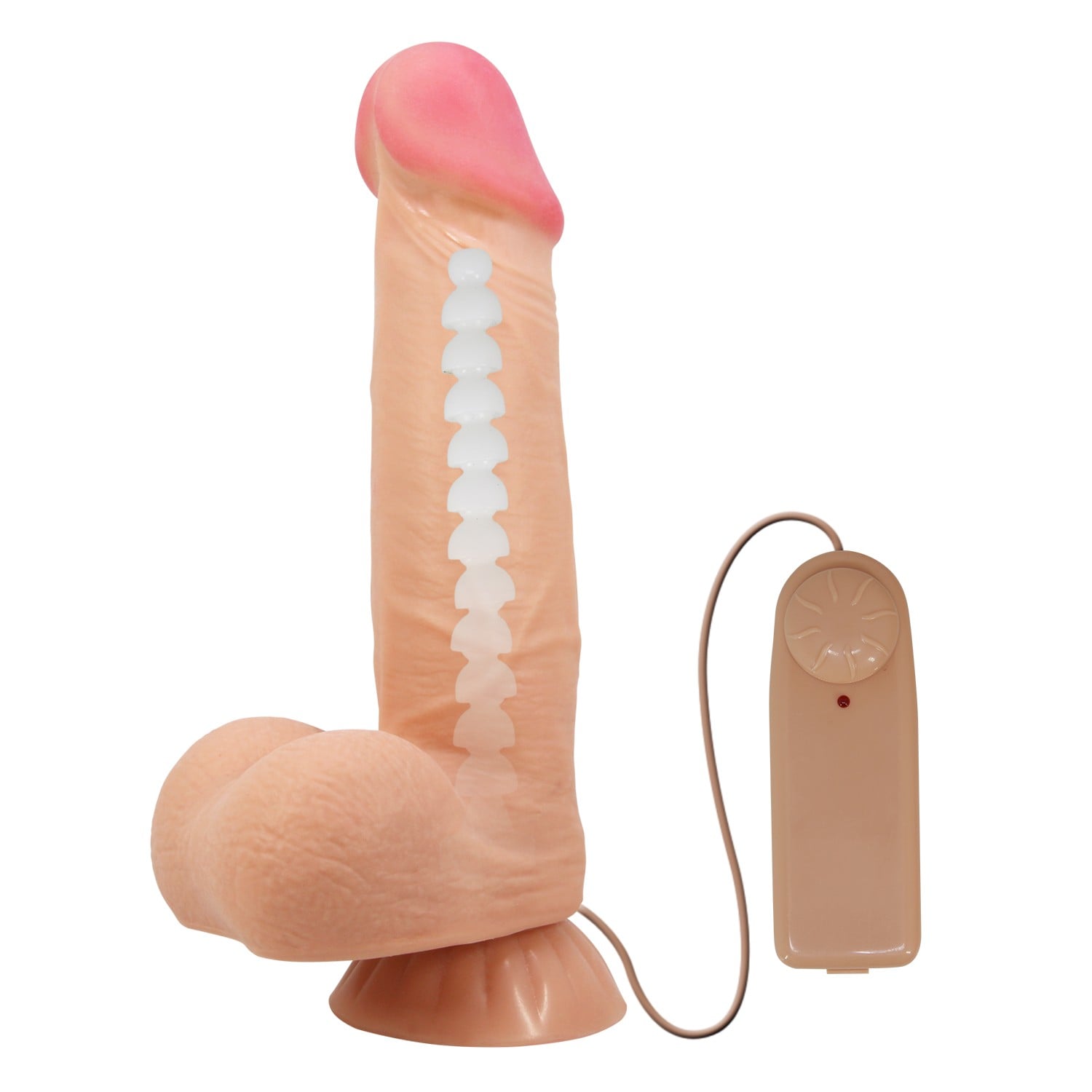 21,8 cm Kıkırdak Yapılı Çift Katmanlı Gerçekçi Titreşimli Dildo Penis - Cass - Görsel 2