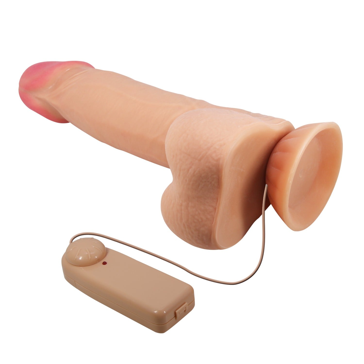 21,8 cm Kıkırdak Yapılı Çift Katmanlı Gerçekçi Titreşimli Dildo Penis - Cass - Görsel 4