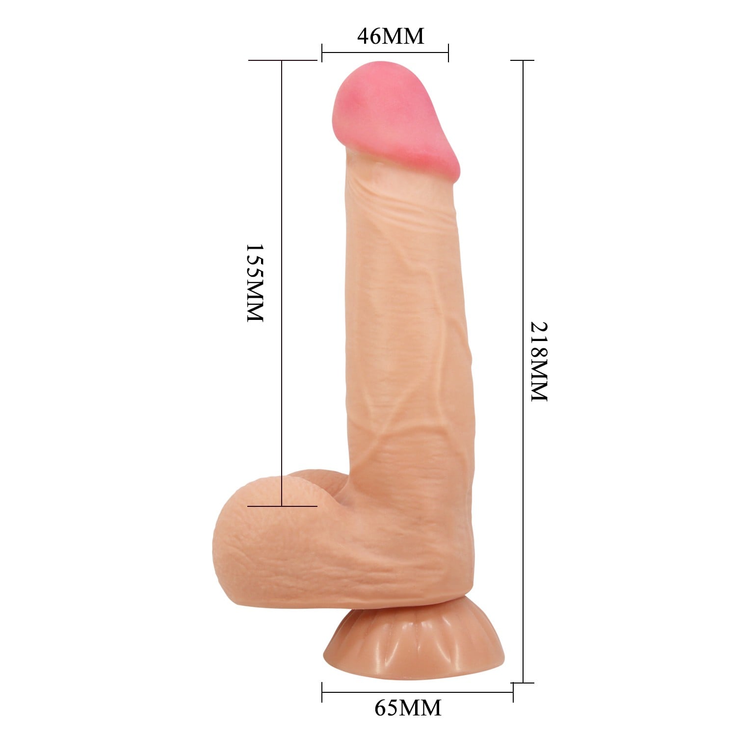 21,8 cm Kıkırdak Yapılı Çift Katmanlı Gerçekçi Titreşimli Dildo Penis - Cass - Görsel 6